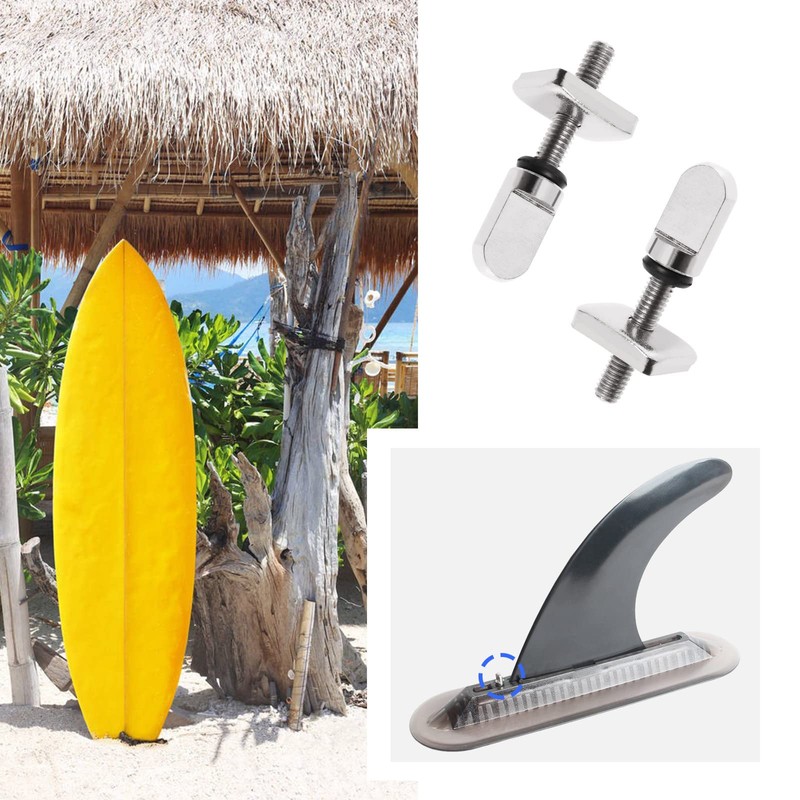 ECSiNG 8 Sets Surfboard Fin Screws 316 Stainless Steel Anti-Rust