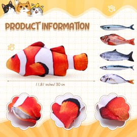 Barydat 6 Pcs 12 Inch Fish Plush Toy Pillow Fish Stuffed Animal Soft Cushion Realistic Carp Toy for Cat Pets or Kids Birthday Gift(Cute Style)