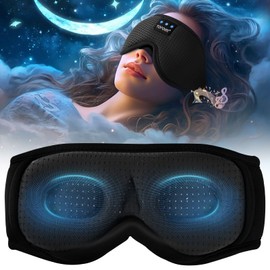 TOPOINT Bluetooth Sleep Mask Headphones, Wireless 3D Eye Mask with Bluetooth Headphones Eye Mask for Sleeping,Upgraded 200% Breathability Sleeping Headphones for Travel/Nap/Yoga/Meditation/Relaxation