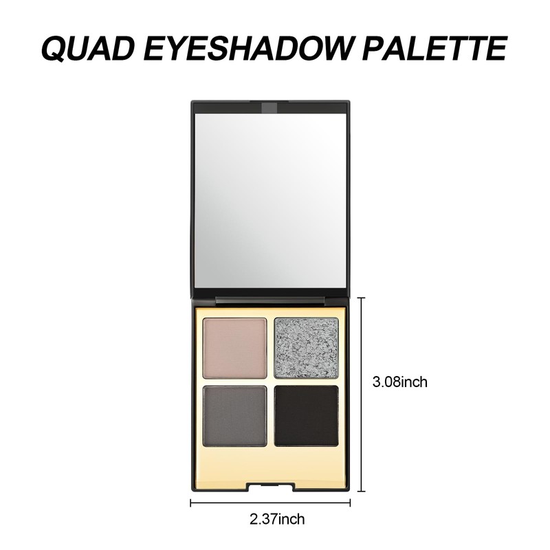 Erinde Eyeshadow Palette, 4 Colours, Matt & Glitter Eyeshadow Palette,