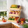 G.a HOMEFAVOR Bamboo Fruit Basket, Fruit Organizer for Kitchen Counter,