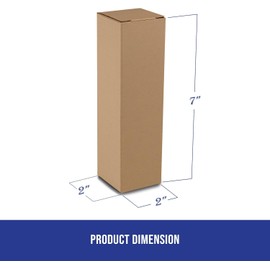 MT Products Tuck Top Kraft Paperboard Gift Box 2" x 2" x 7" - Gift Boxes with Lids - Pack of 500