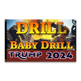 Drill Baby Drill - Trump 2024 3x5 Premium Polyester Flag (Made in the USA)