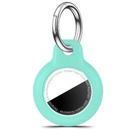 YOKRWO Waterproof for Airtag Holder, for Air Tag Case with Keychain, PC Hard Shell Swivel Buckle, [Ultra-Thin][More Lightweight] for Airtag Case Suitable for Tracking, Bags, Luggage, Key (Green)