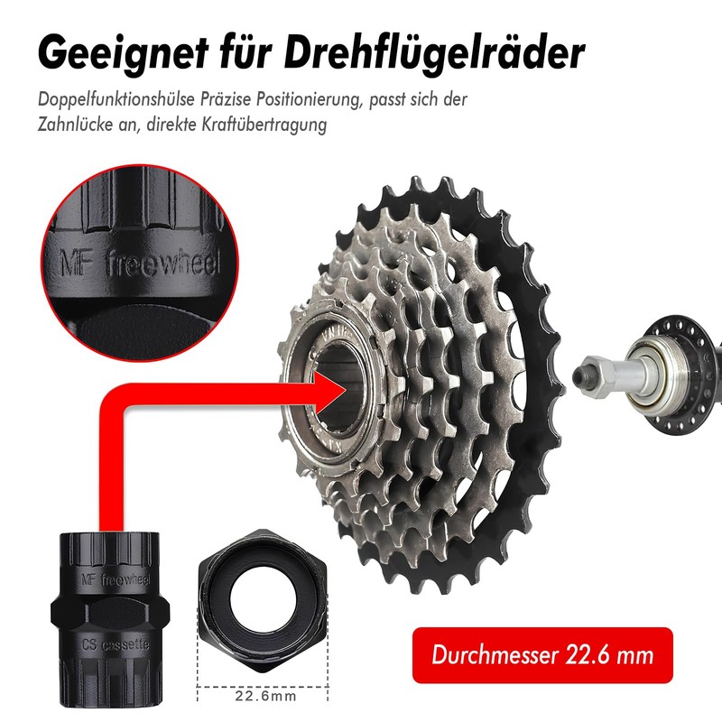 Riceel Bicycle Lock Ring Tool Set, 42 mm Bicycle Bottom