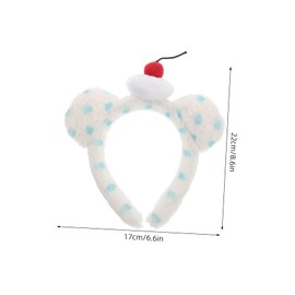 Ipetboom Cute Cherry Headband Girls Dot Hairband Bear Ears Headpiece for Face Washing Makeup Photo Session