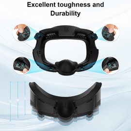 UPOK Face Pad Cover Facial Interface for Meta/Oculus Quest 3 Headset - Ice Silk and PU Leather Face Cushion Gasket (Facial Frame)