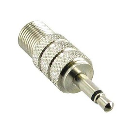 F-Type Female to 3.5mm Mono Male TV Aerial Antenna Cable Connector Adaptor Plug