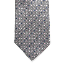 MICHIKO LONDON Brand Necktie, Made in Japan, Nishijin Textile, 100% Silk, Jacquard Weave, Woven Pattern, Dot (B Pattern: Gray), B Pattern: Gray