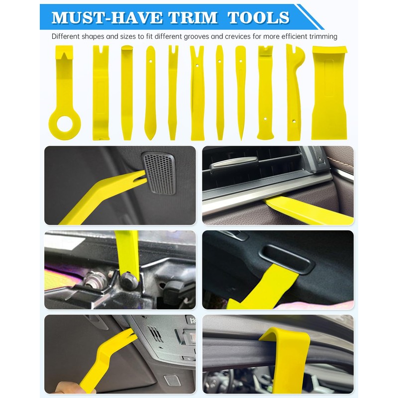 Poraxy 19Pcs Trim Removal Tool,Car Panel Door Audio Trim Removal