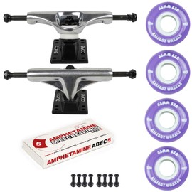 Skateboard Cruiser Trucks and Wheels Package 83A Soft Wheels - ABEC 5 Bearings