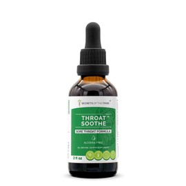 Throat Soothe Alcohol-FREE Extract, High-Potency Herbal Drops, Tincture made from Tincture, Licorice, Slippery Elm, Marshmallow, Sage, Echinacea, Elderberry. Sore Throat Formula 2 oz