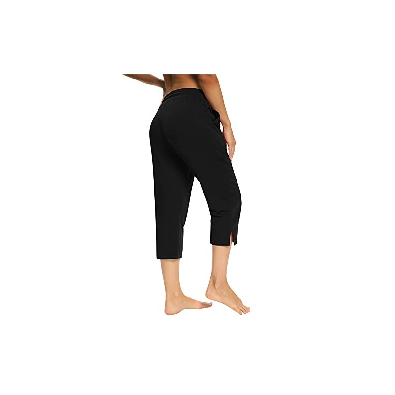 Sarin Mathews Womens Capri Yoga Pants Loose Workout Joggers Drawstring