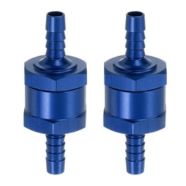 sourcing map 6mm (1/4") Fuel Check Valve, Non-Return One Way Check Valve, Aluminum Alloy Control Accessories for Petrol, Diesel, Gas, Oil, Air, Water, Blue