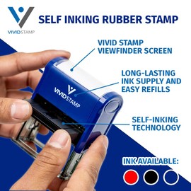 Received by Date Self Inking Rubber Stamp (Blue Ink) X-Large (2 Pack)