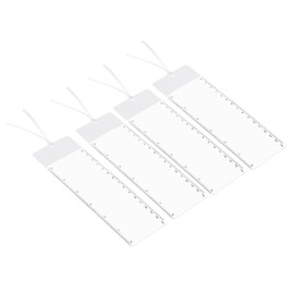 PATIKIL Bookmark Magnifying Glass with Ruler, Pack of 4, 3X Magnification Sheet, Page Magnifying Glass Lens for Low Vision, Reading Book, Magazine, Newspaper, White