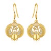 Egyptian Earrings Gold Scarab Earrings 925 Sterling Silver Eye of