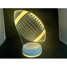 Rugby Football 3D Desk lamp for Sports Man - Parent-Child Amercian Football Light Gifts for Boys Sports Fans - USB LED Home Decor- Multi Colors Club School Bedroom Decors Football Fans Gifts