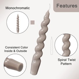 Taper Candle Odorless Candles Spiral Candlesticks Smokeless Tapered Candles Twisted Candlesticks Unscented Candle Sticks for Relaxation, Ambiance, and Special Occasions