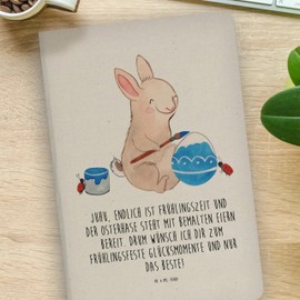 Mr. & Mrs. Panda DIN A4 Baumwoll Notizbuch Hase Marienkäfer - Ostergeschenke, Osterdeko, Geschenk, Notizen, Geschenke zu Ostern, Ostergeschenke, Eier