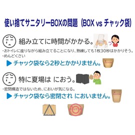 Mitsuwa Powerful Deodorizing Bags, Sanitary Box Deodorizing Bags with Zipper, Medium, Black, 30 Pieces, Made in Japan