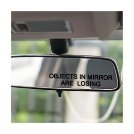 Zpana 2PCS Car Rearview Mirror Decal, Objects in Mirror are Losing Vinyl Vehicle Rear View Sticker, Funny Automotive Window Bumper Protection Label Accessories, Universal for SUV, Sedan, Truck (Black)