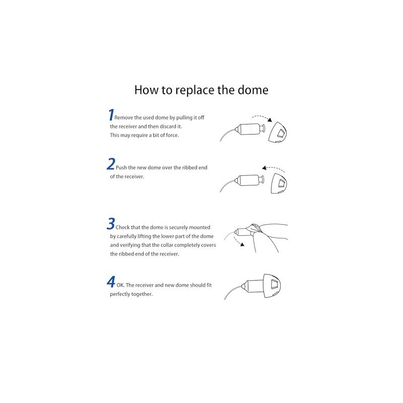 Resound Compatible Hearing Aid Domes Open Smokey Ear Tips Replacement