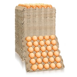 65 Pack Egg Cartons Crates Bulk - 30 Cell Pulp Fiber Egg Flats Reusable Stackable Cardboard Tray for Home Storing Packing Roach Colony Soundproofing