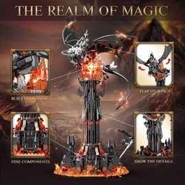flycites Ideas Dark Tower Castle Building Set with Light Block, Collection Gift for Adult and Film Fans, STEM Architecture Building Set, Great Toy for Kids 8-14 (997 PCS)