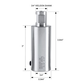 Accusize Industrial Tools 3''/75mm Extension for 3/4'' Weldon Shank Annular Cutter, Weldon Adapter, 0519-0075