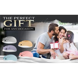 2.4GHz Wireless Mouse Cute Hamster Shape Less Noice Portable Mobile Optical 1200DPI USB Mice Cordless Mouse for PC Laptop Computer Notebook MacBook Kids Girl Men Women Mom Dad Gift (Gray)