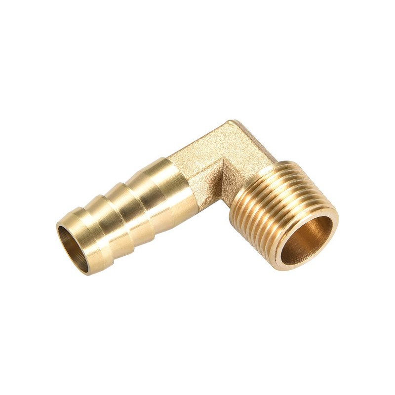 sourcing map Brass Barb Hose Fitting, 90 Degree Elbow 12mm