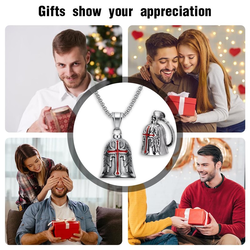 XOUDKE 2 Pieces Motorcycle Bell Guardian Keychain, Motorcycles, Electric Vehicles,