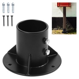 Cskunxia 1PC Round Posts Base Bracket 3" Base Flange Chain Link Fence Flange Heavy Solid Pole Floor Flange for Holding Fence Mailbox Pergola Railing Deck Round Posts (OD 2-7/8'') with Screws