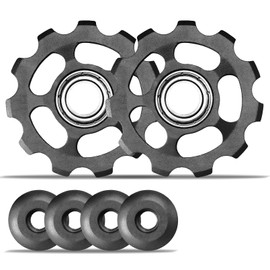 2 Pcs Bike Rear Derailleur Guide Wheel 11T Aluminum Bicycle Derailleur Pulley Wheel