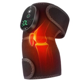 Heated Knee Brace, Cordless Knee Brace Warmer with 6 Heating Levels, Electric Heating Pad for Knee Shoulder Elbow, Black