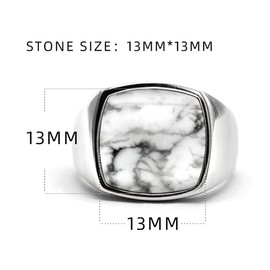 OHMMHO - Anillo de plata de ley S925 maciza para hombre, diseño minimalista con malaquita natural, turquesa y ojo de tigre, joyería de sello clásico simple para mujer, 12, Metal, Ágata