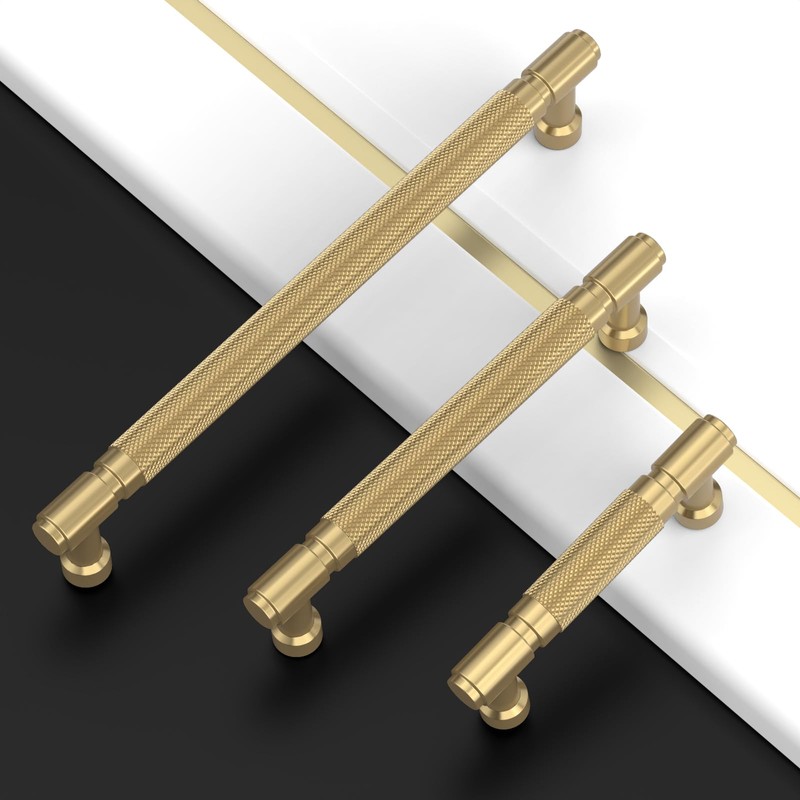 Asidrama 10 Pack 5 Inch(128mm) Champagne Bronze Cabinet Pulls Knurled