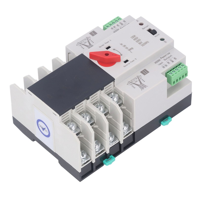 Dual Power Automatic Transfer Switch 4P Fast Switching AC400V 100A