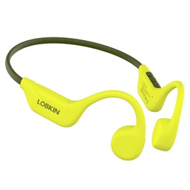 LOBKIN Bone Conduction Headphones Bluetooth 5.4, Open Ear Headphones with Mic, Wireless, 10H Playtime, IPX5 Waterproof Sports Headphones for Running, Ski, Cycling, Workout, Yellow