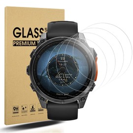 4 Pack Anti-Scratch Film for Garmin Fenix 8 (51mm) Screen Protector, Full Protective 9H Hardness Tempered Glass Fit for Garmin Fenix 7X (51mm) Smartwatch