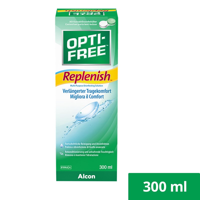 Opti-Free Replenish contact lens care solution, single bottle, 1 x