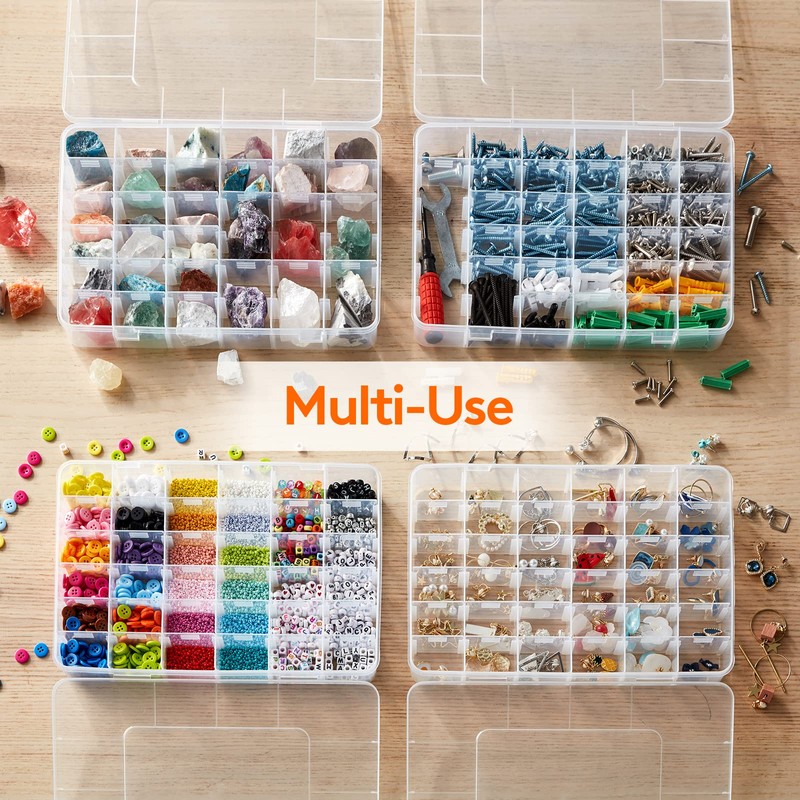 Lifewit 2 Pack 36 Grids Clear Stackable Plastic Organiser Storage