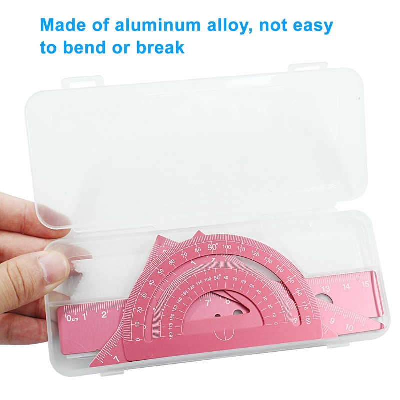 Moicstiy 4 Pcs Triangular Scale Ruler Set, Aluminum Alloy Triangular