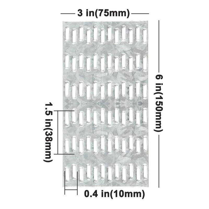 MOZCORN Truss Plates 3x6, 12 Pcs Pronged Truss Mending Plate
