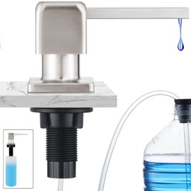 CREA Kitchen Sink Soap Dispenser, Built in Hand Soap Dispenser Pump Dish Lotion Dispenser Countertop Soap Dispenser Pump with 39inch Extension Tube Kit, Refill from The Top (Brushed Nickel)