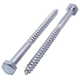 SKIR'CO (10 pcs) DIN 571 Zinc Plated Steel Hexagon Head Wood Screws M10 x 150 mm, Coach Screws, Hex Screw, Lag Bolts