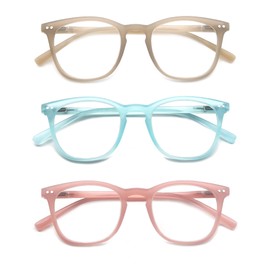 MODFANS - Gafas de lectura para hombre y mujer, con marco brillante y ligero, flexible, bisagras de resorte, elegantes con bolsa/paño