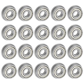 QUARKZMAN F696ZZ Flanged Ball Bearing 6 x 15 x 5 mm Double Shielded Chrome Steel Flange Bearing Pack of 20