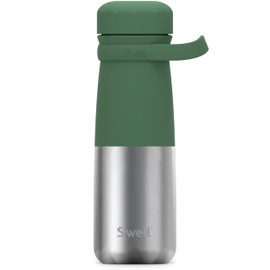 S'well Stainless Steel Traveler With Handle, 24oz, Matcha Silver Lining, Triple Layered Vacuum Insulated Containers Keeps Drinks Cold for 40 Hours and Hot for 16, BPA Free, Easy Carrying On the Go
